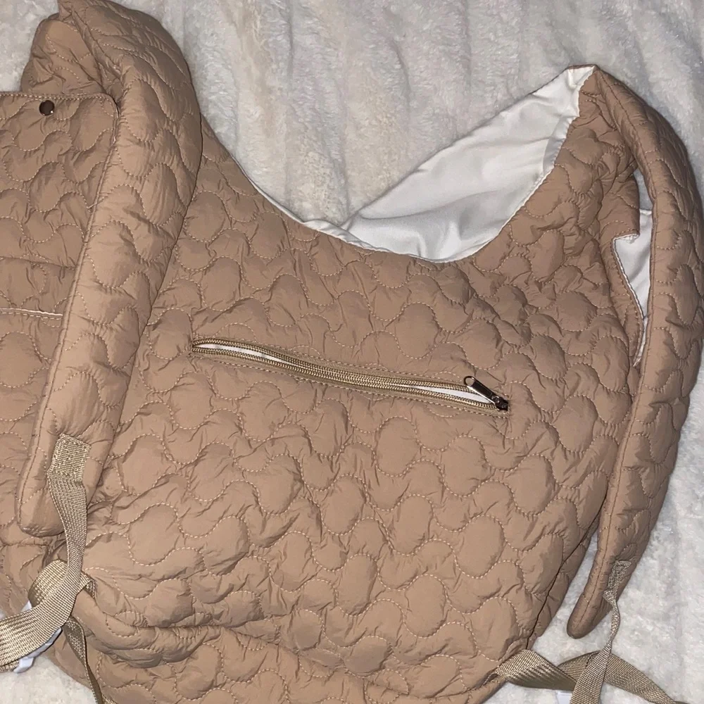 Pet Carrier Backpack Dog Cat Front Backpack Chest Carrier quilted tan cream